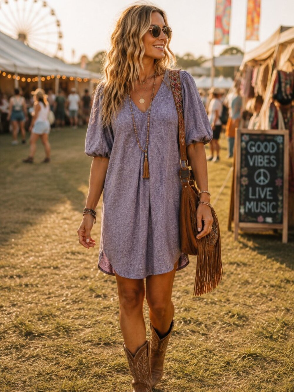 Cynthia Rowley Linen Blend Puff Sleeve Mini Dress Mauve Boho Cottagecore Size M